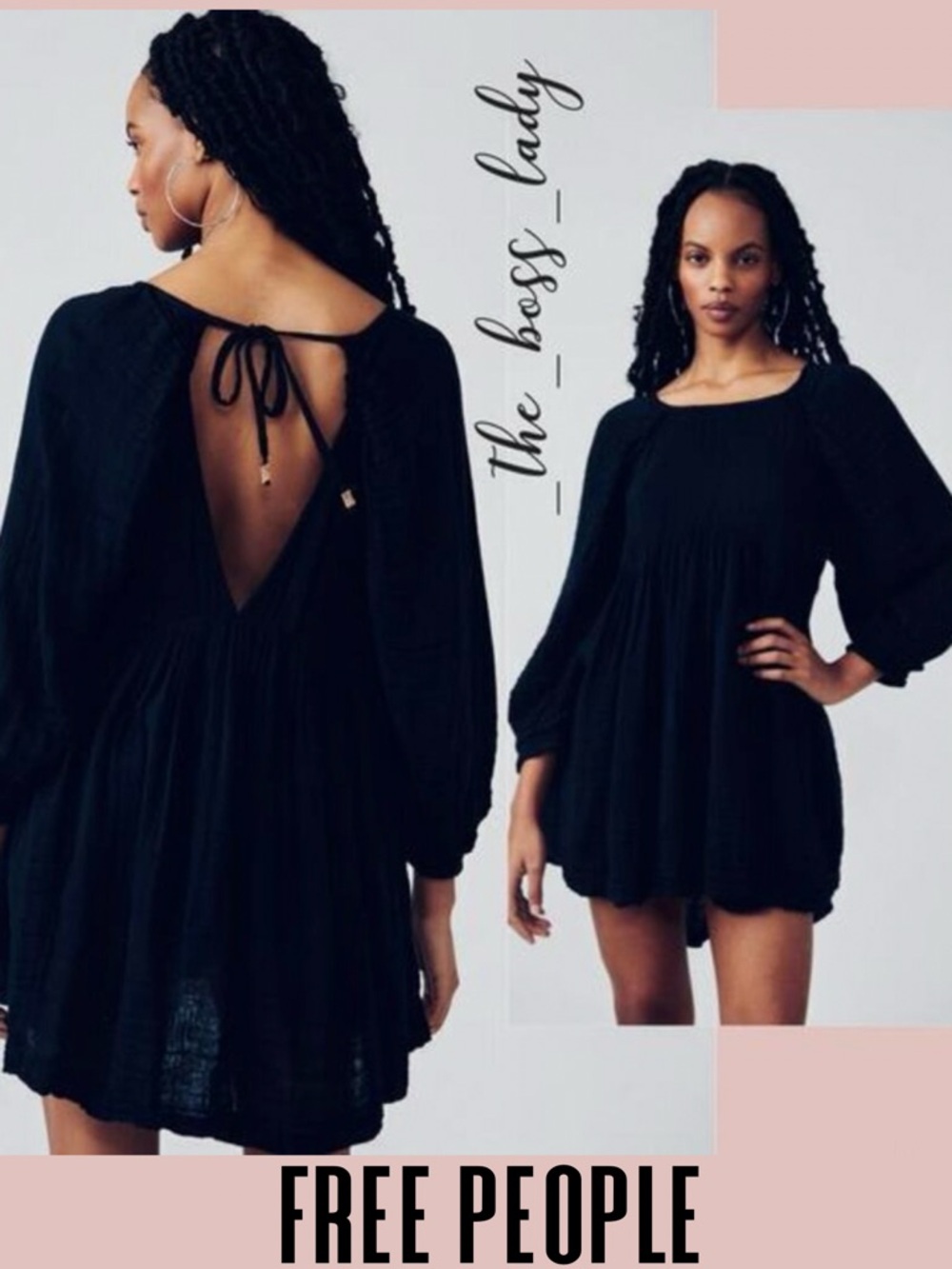 Free People mini dress tunic sundress babydoll pleated